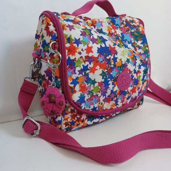 Kipling Lunch Tote Bag Colorful Star Print Insulated - Picture 16 of 16